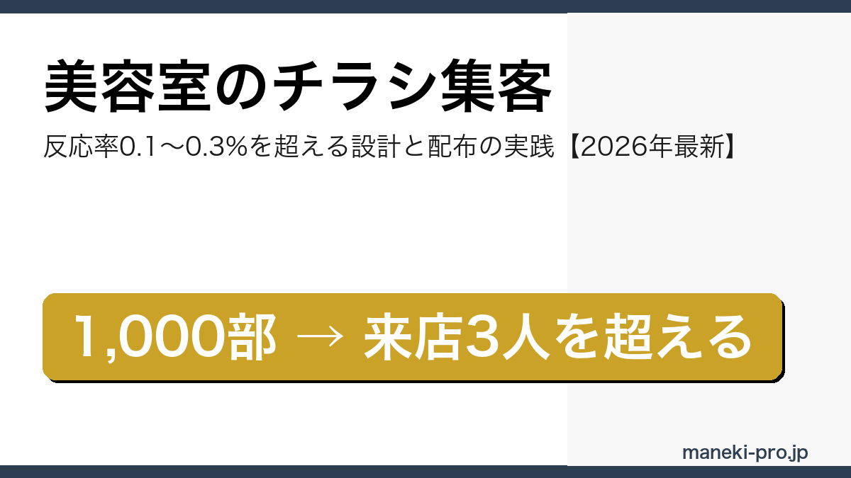 美容室のチラシ集客で反応率を上げる設計と配布実践の解説記事のアイキャッチ画像(2026年最新版)
